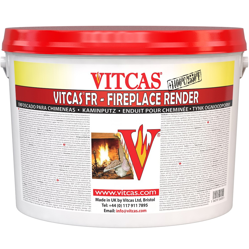 Packaging of Vitcas refractory plaster Fireplace Render