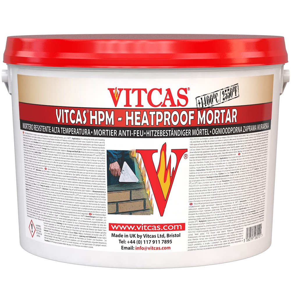 Vitcas HPM Heatproof Mortar packaging